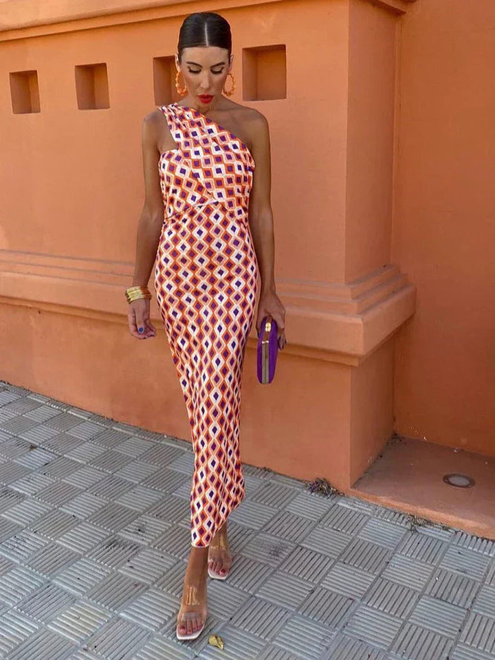 Avery | Stylish Women’s One-Shoulder Printed Dress
