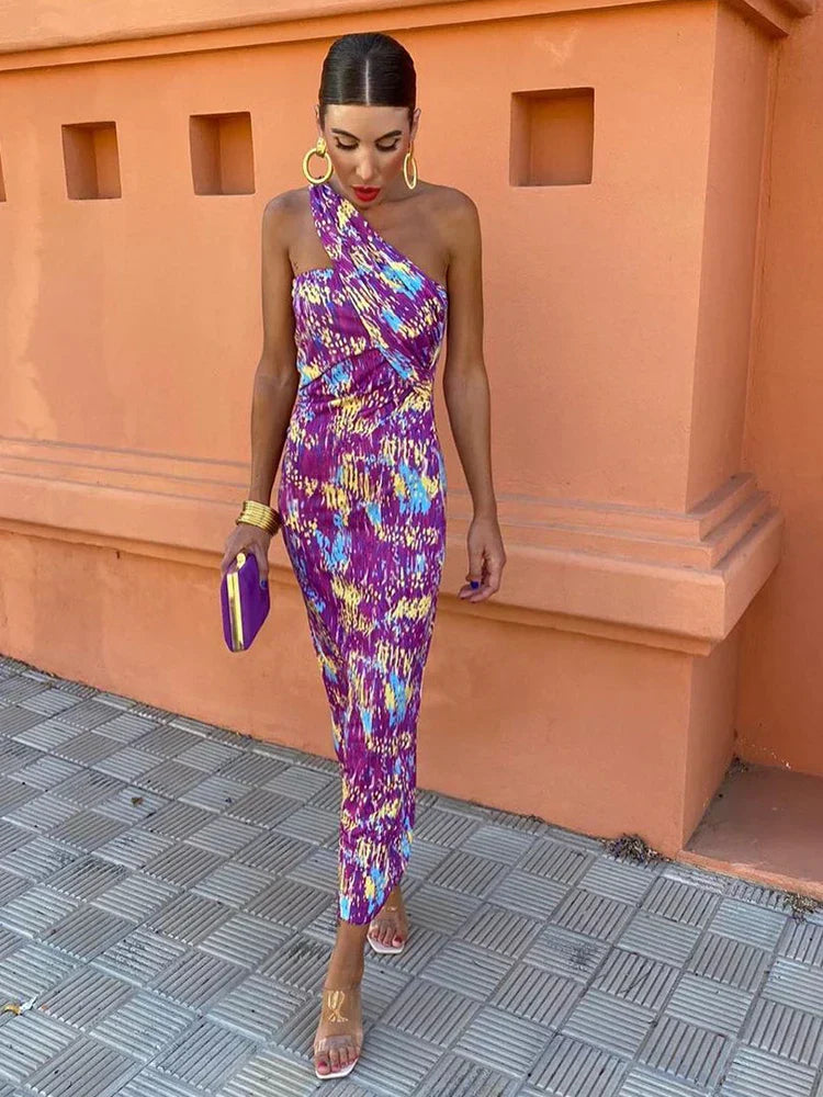 Avery | Stylish Women’s One-Shoulder Printed Dress