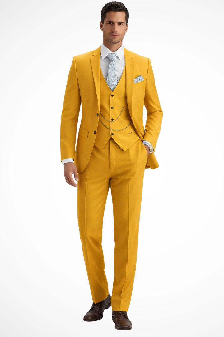Elliott | Men Tailored Fit Single Breasted Three Piece Wedding Guest Suit
