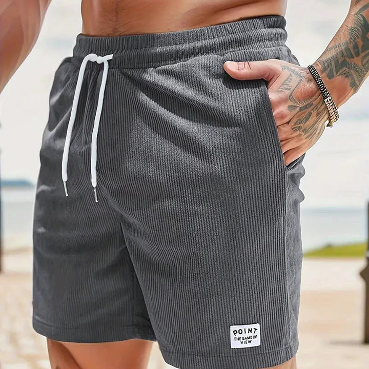 Corduroy Casual Shorts for Men - Drawstring Relaxed Fit