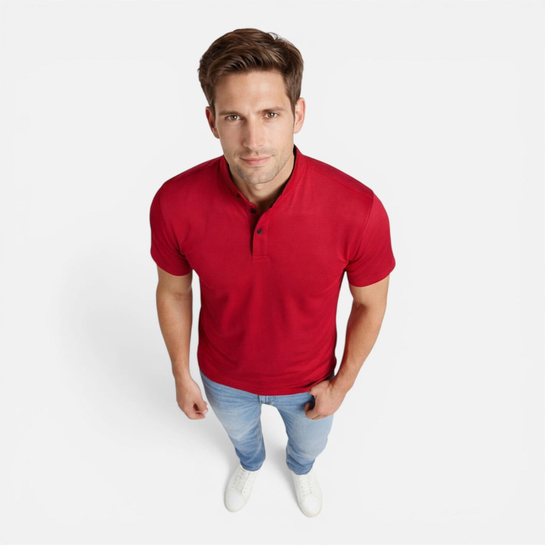 Men’s Short Sleeve Henley Shirt Soft Cotton Slim Fit Casual