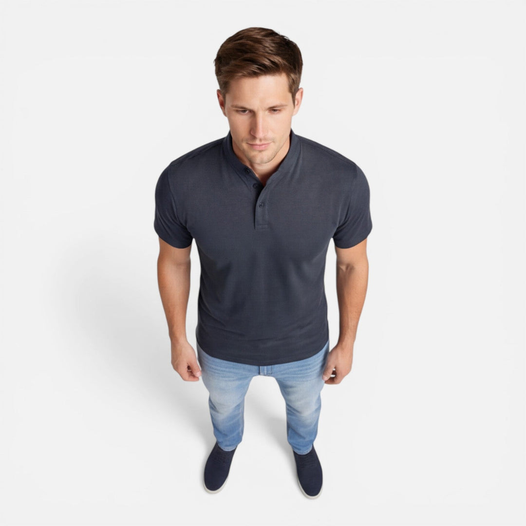 Men’s Short Sleeve Henley Shirt Soft Cotton Slim Fit Casual