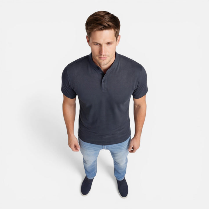 Men’s Short Sleeve Henley Shirt Soft Cotton Slim Fit Casual