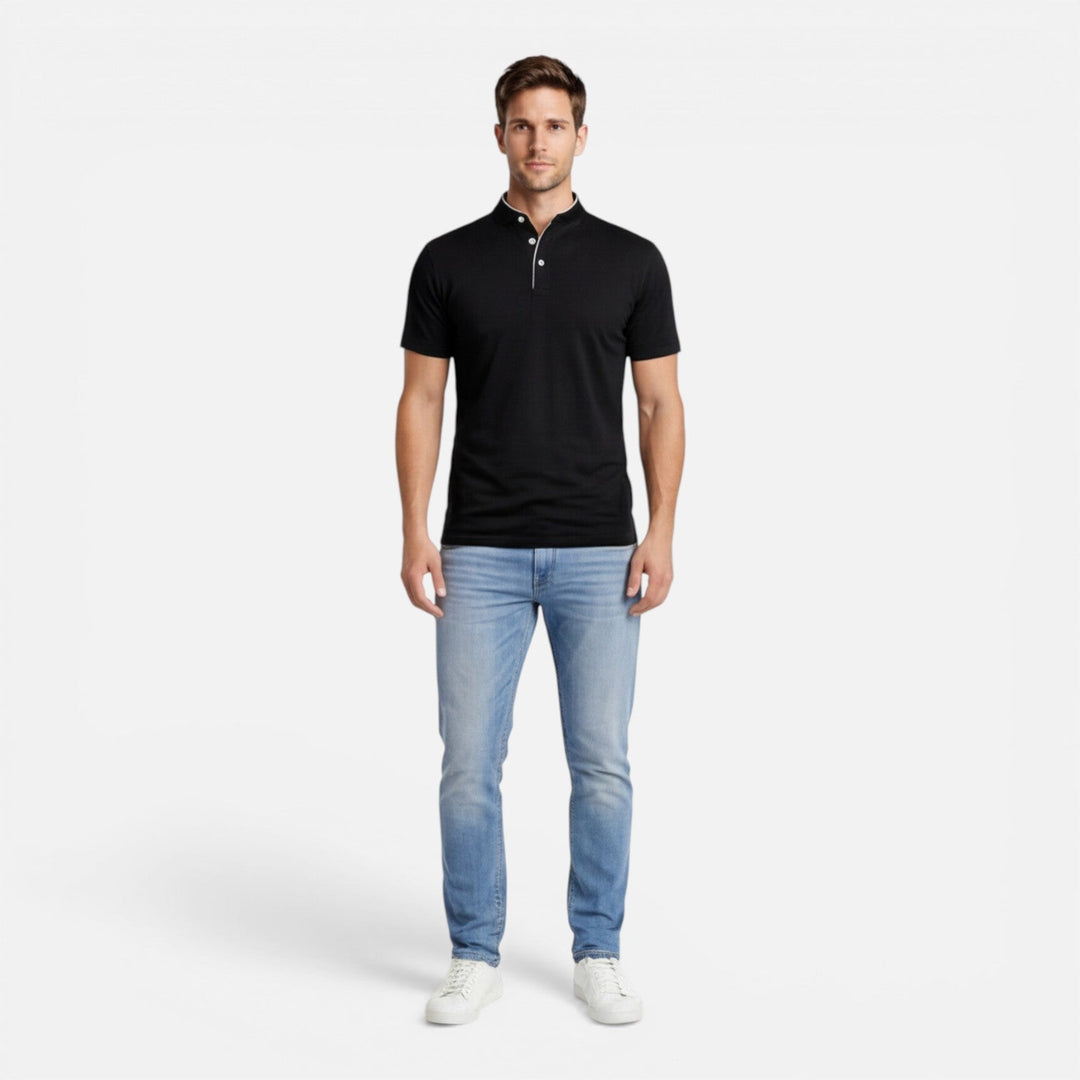 Men’s Short Sleeve Henley Shirt Soft Cotton Slim Fit Casual