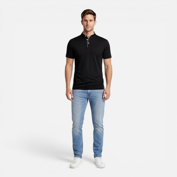 Men’s Short Sleeve Henley Shirt Soft Cotton Slim Fit Casual