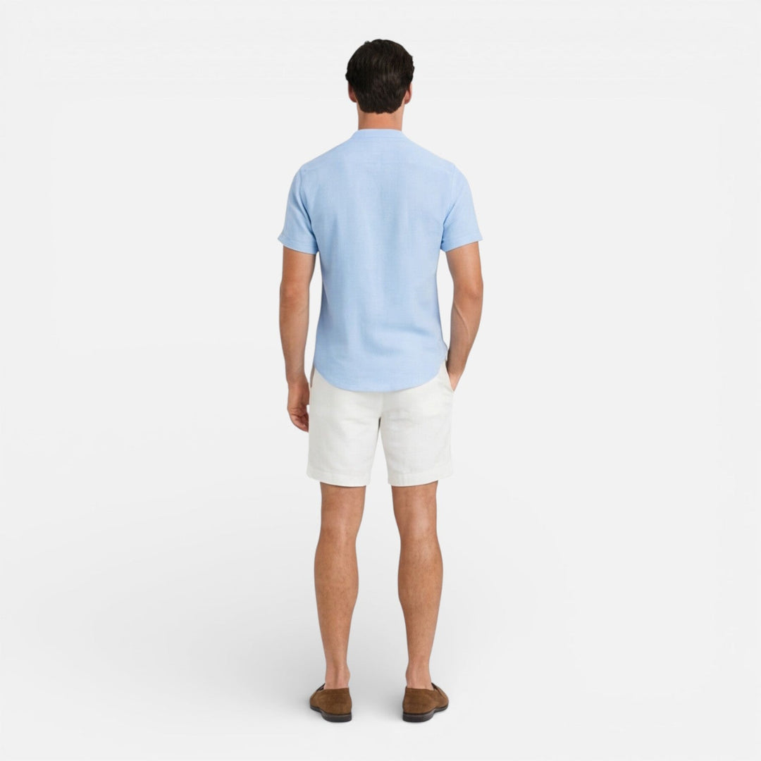 Men’s Short Sleeve Henley Shirt Slim Fit Cotton Summer Casual