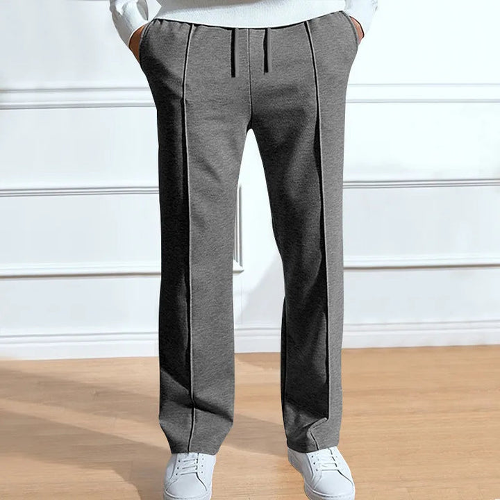 Men's Pleated Wide-Leg Trousers with Elasticated Waist