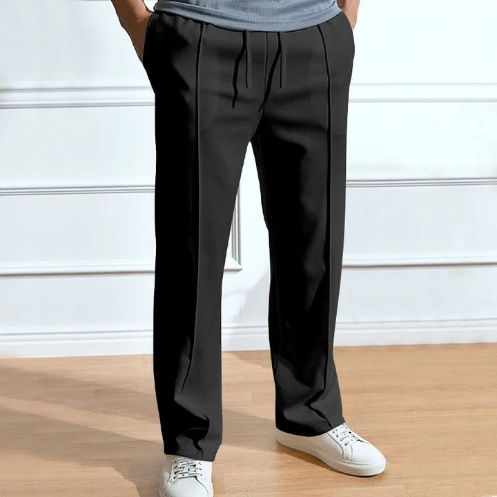 Men's Pleated Wide-Leg Trousers with Elasticated Waist