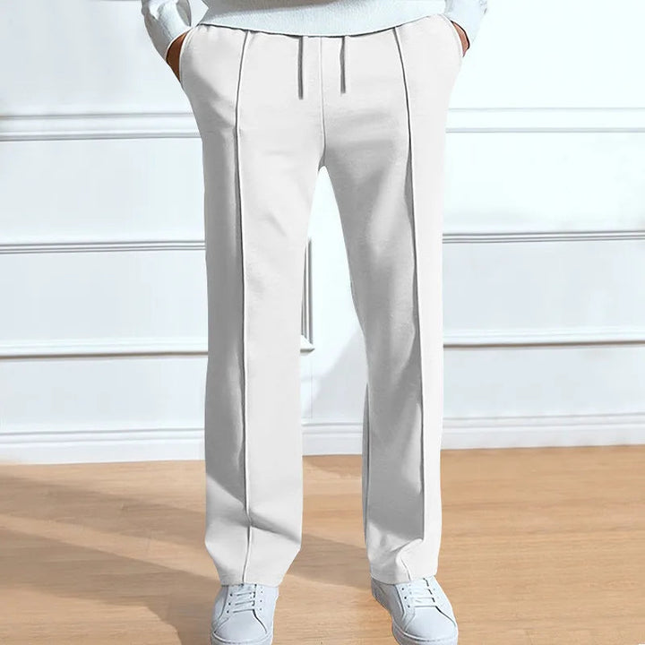 Men's Pleated Wide-Leg Trousers with Elasticated Waist