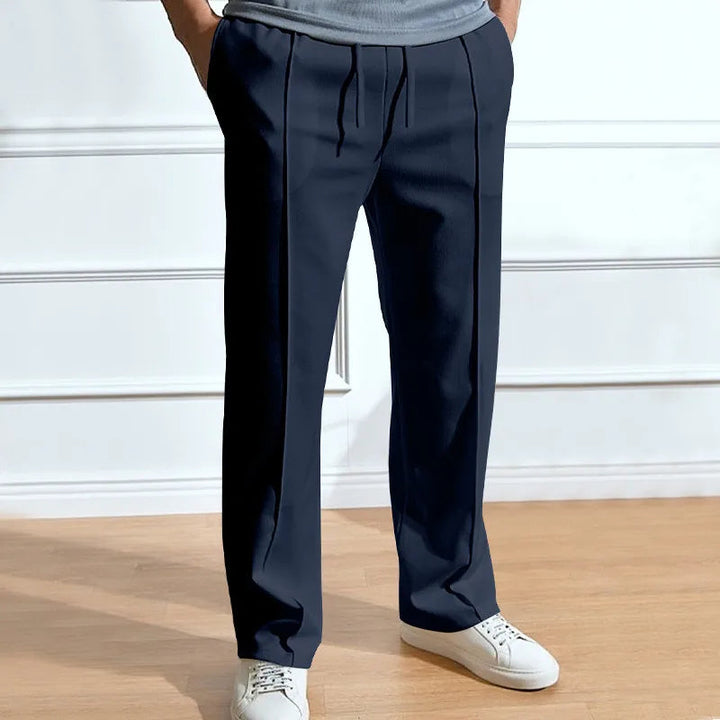 Men's Pleated Wide-Leg Trousers with Elasticated Waist