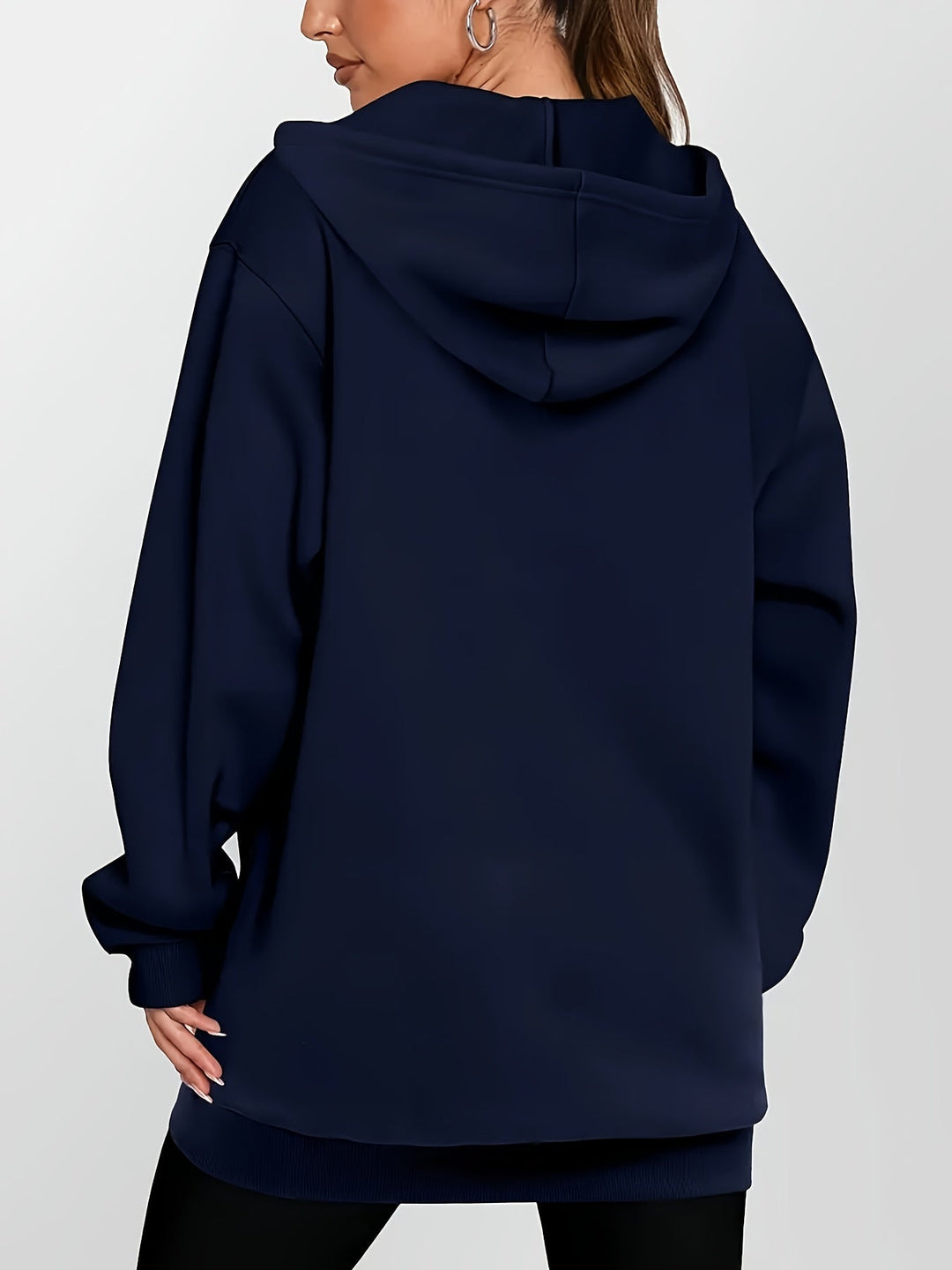 Women's Longline Hooded Jacket with Zip Front