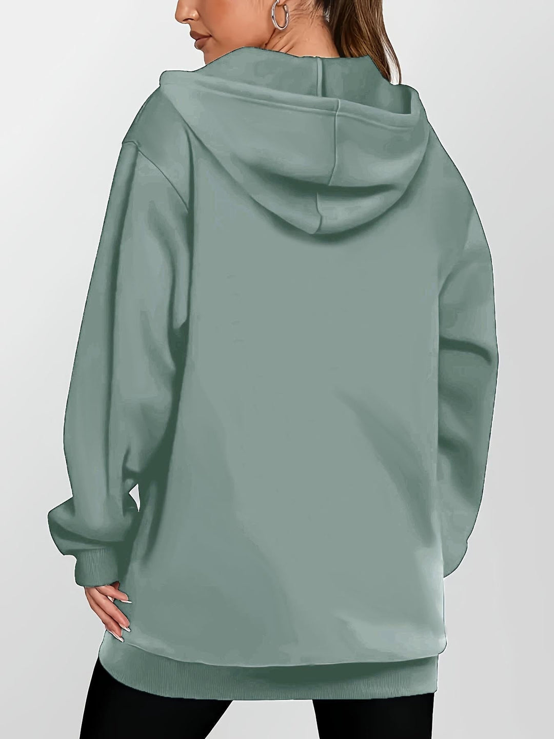 Women's Longline Hooded Jacket with Zip Front