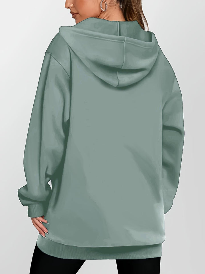Women's Longline Hooded Jacket with Zip Front