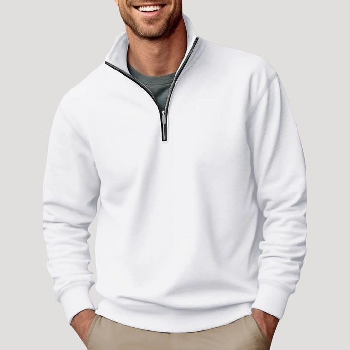 Lightweight Men's Cotton Half-Zip Sweatshirt - Breathable and Versatile