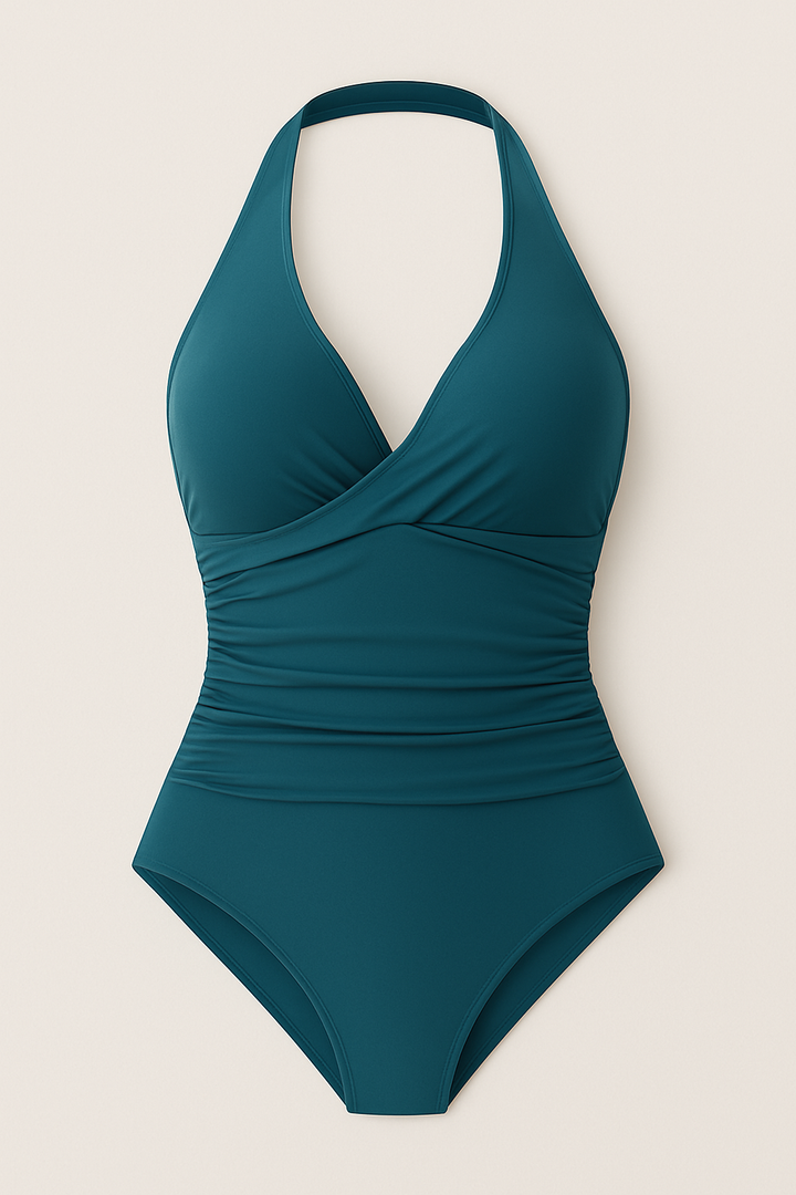 Women’s Halter Wrap One-Piece Swimsuit