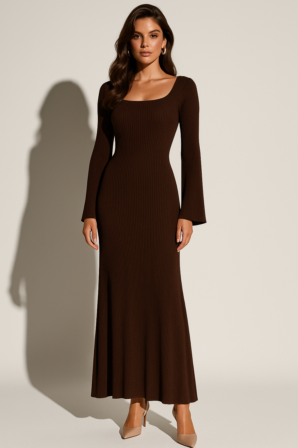 Women’s Ribbed Knit Maxi Dress