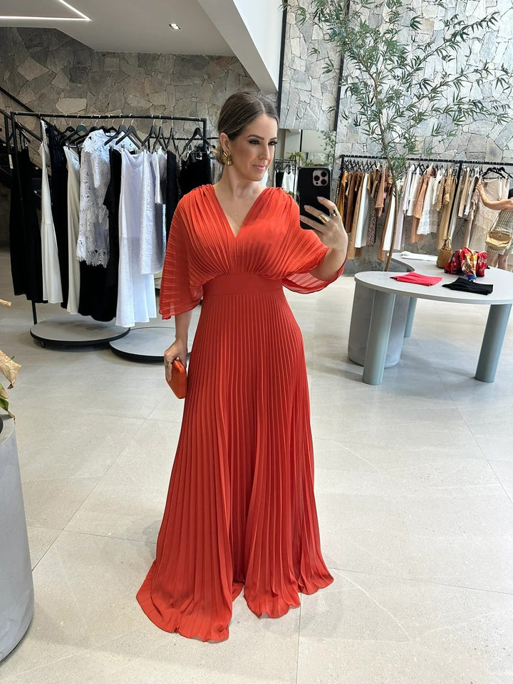 Maddy - Vibrant Pleated Maxi Dress