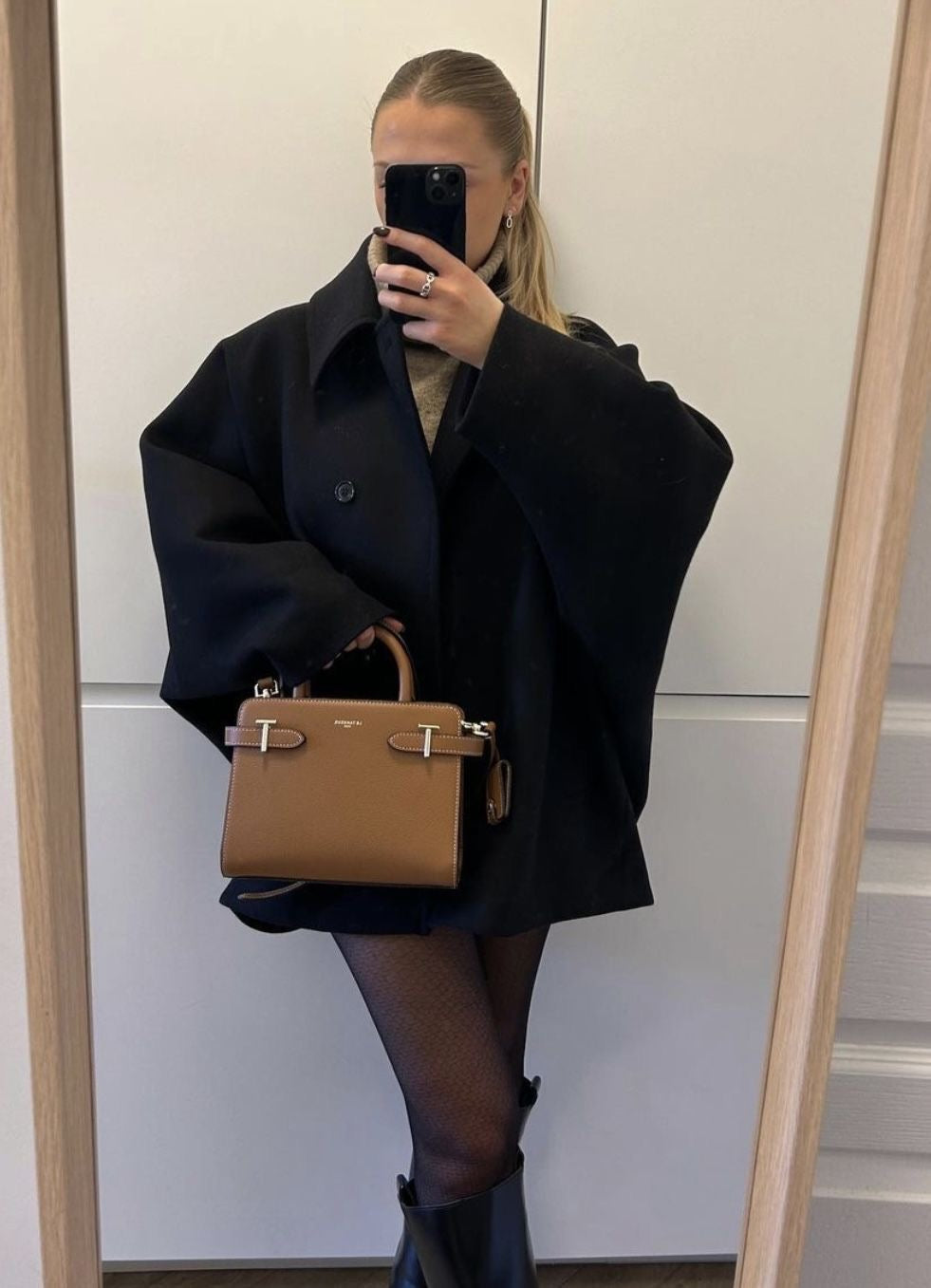 Women's Minimalist Wool Coat with a Button Front