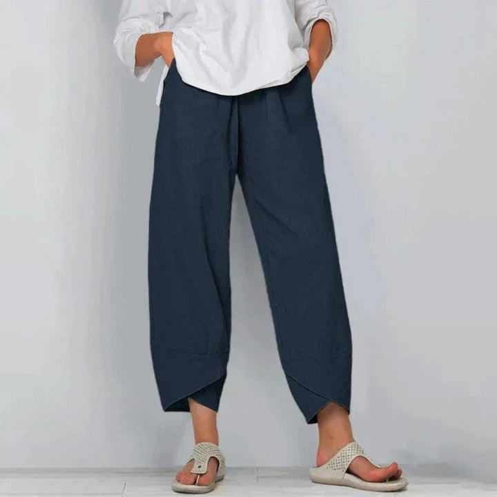 Women's Wide-Leg Trousers with an Elasticated Waist – Blue