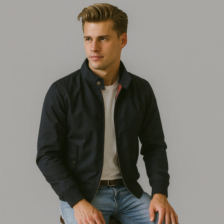 Men's Classic Harrington Jacket with Zip