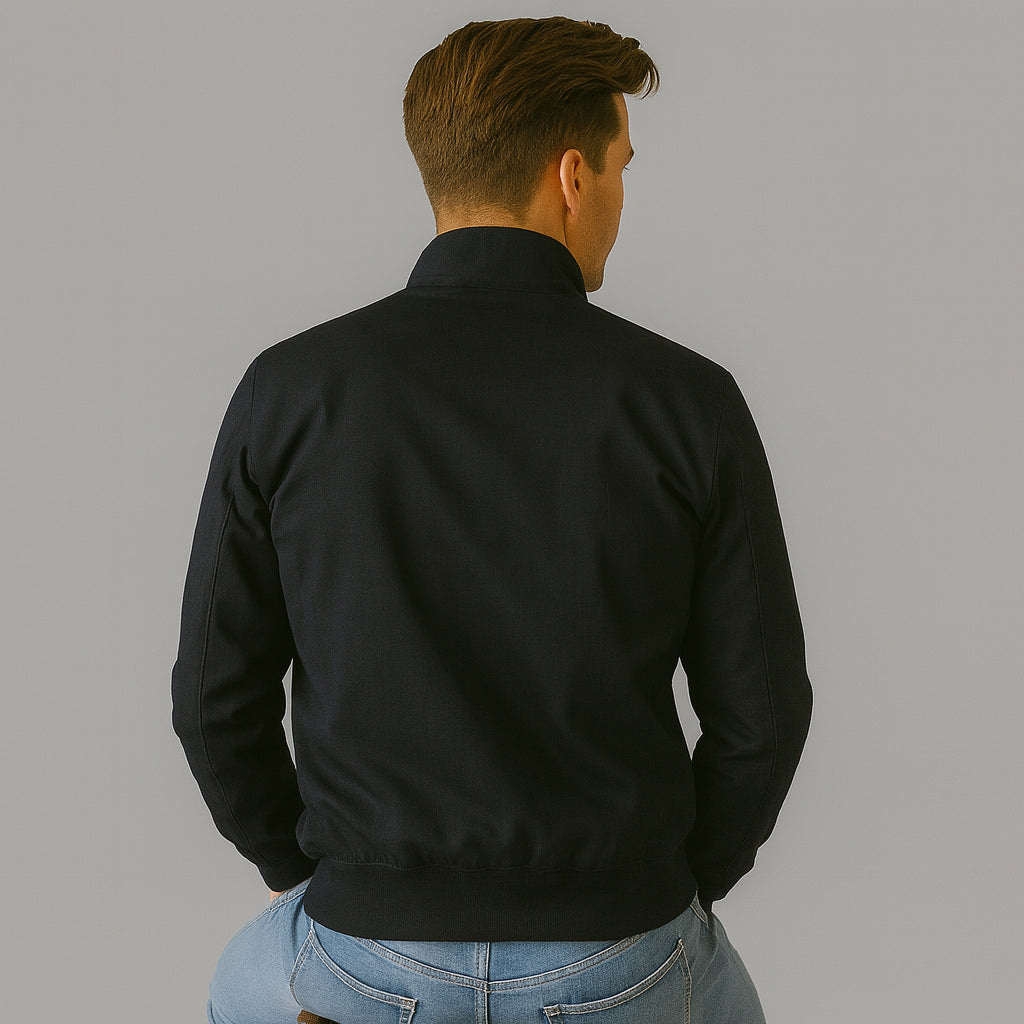 Men's Classic Harrington Jacket with Zip