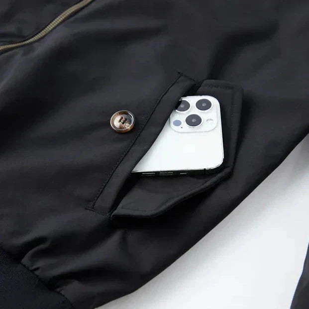 Men's Classic Harrington Jacket with Zip