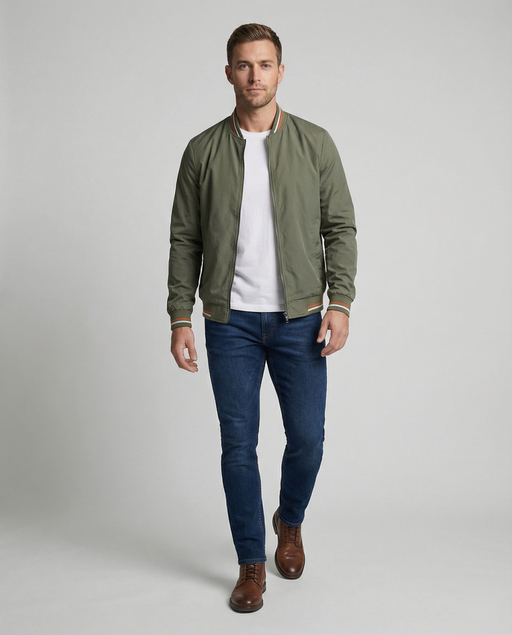 Ethan | Modern Slim-Fit Lightweight Bomber Jacket