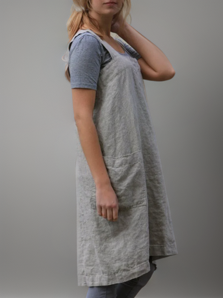 Women's Elegant Pinafore Midi Dress Everyday