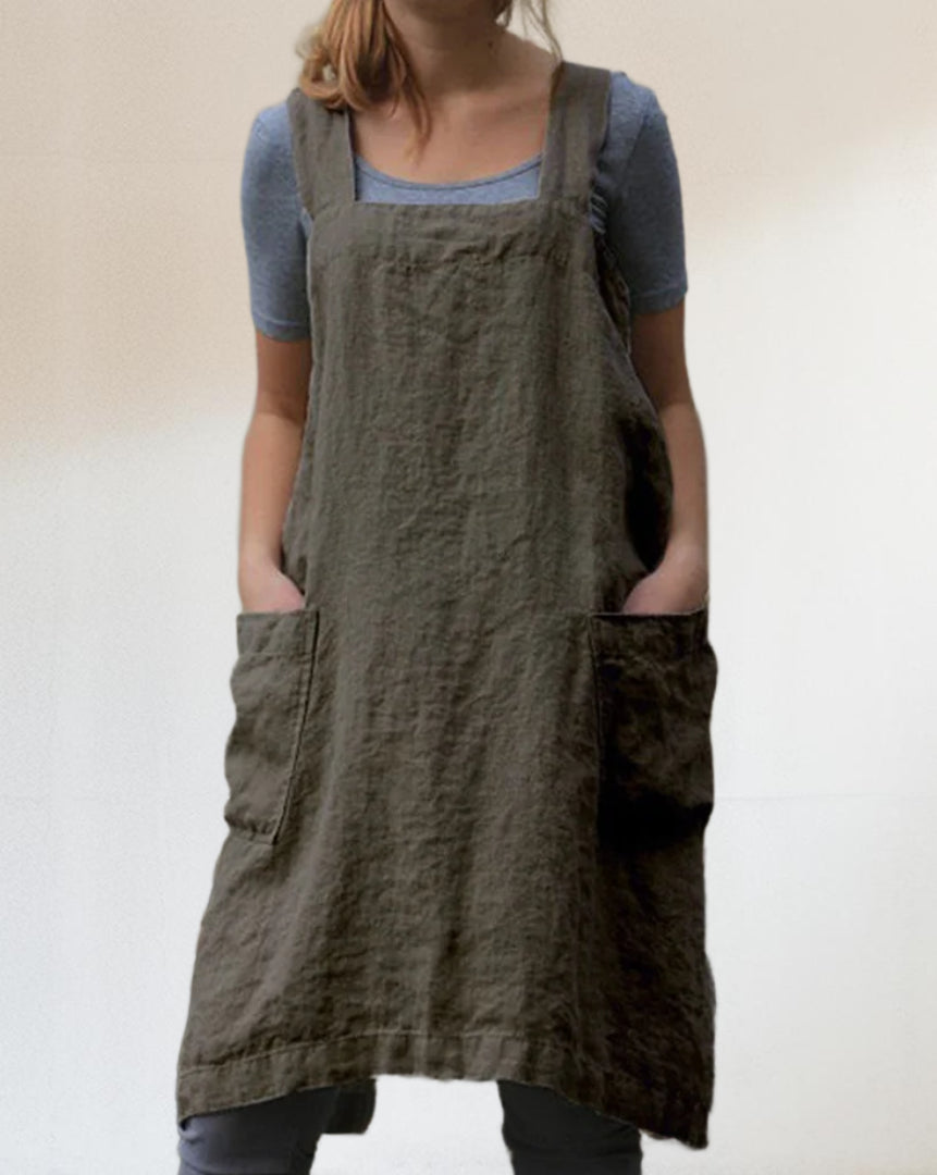 Women's Elegant Pinafore Midi Dress Everyday
