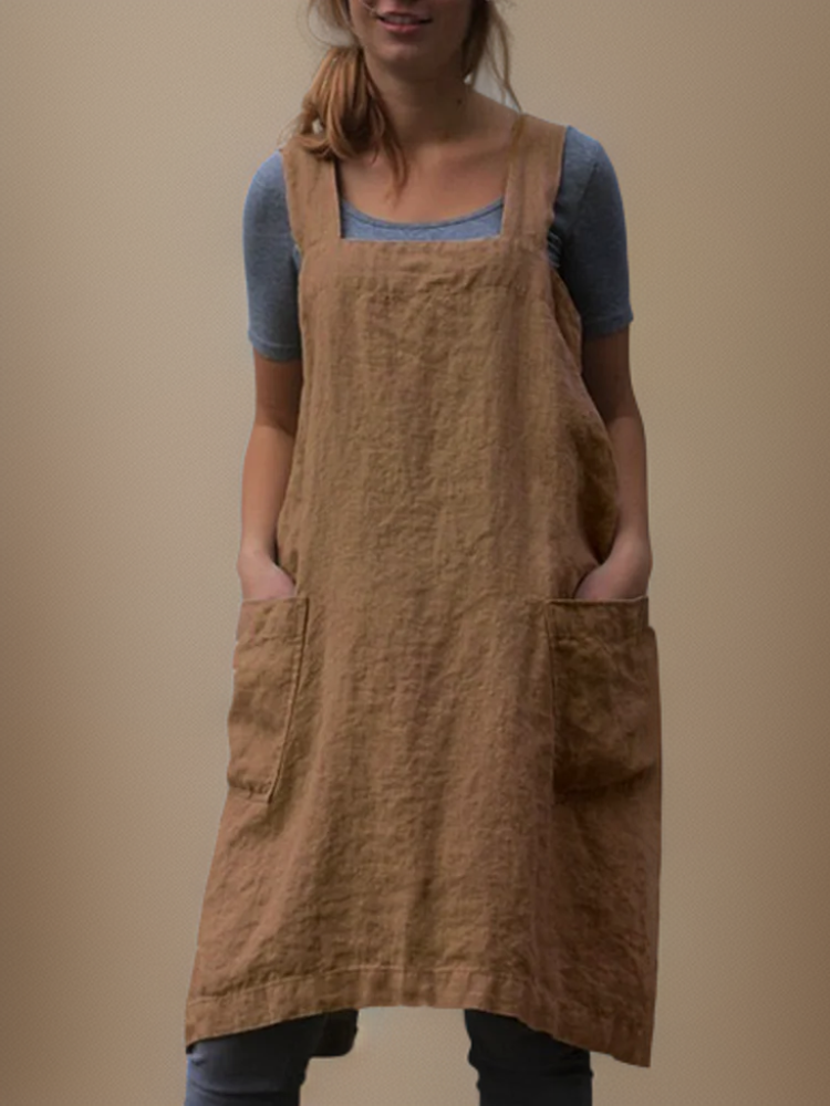 Women's Elegant Pinafore Midi Dress Everyday