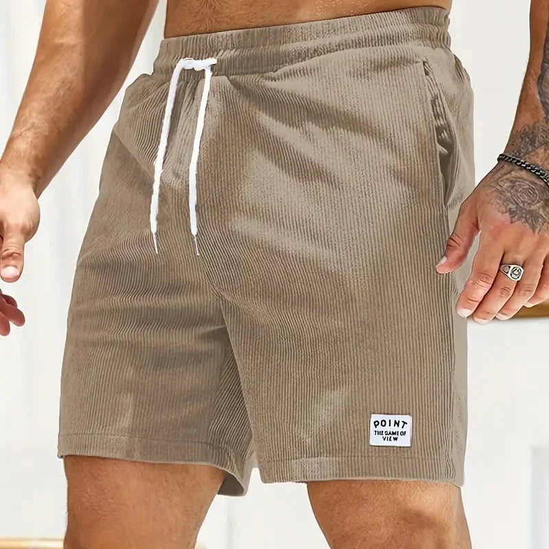Corduroy Casual Shorts for Men - Drawstring Relaxed Fit