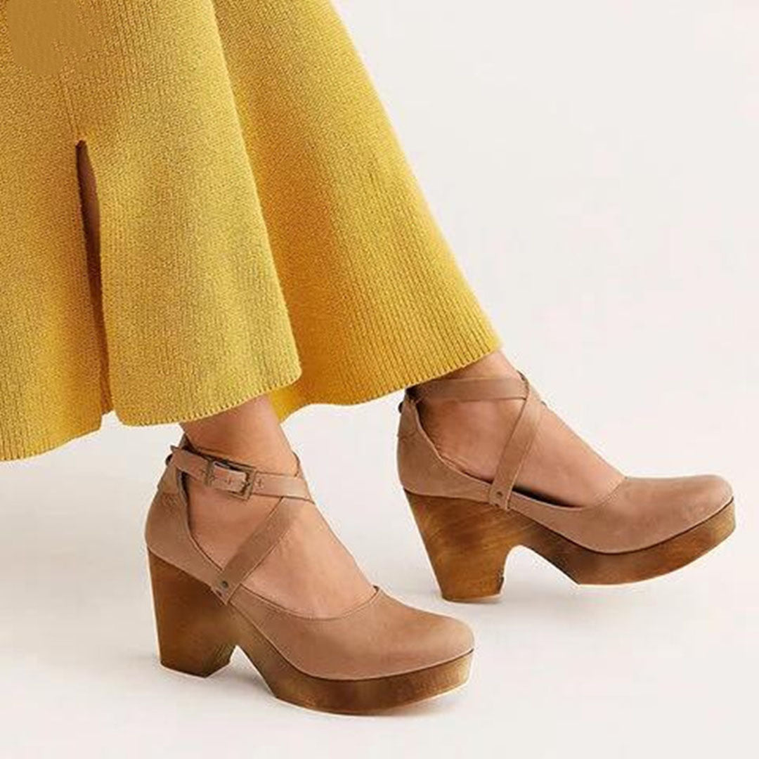Women's Buckle Cross Strap Sandals with Arch Support