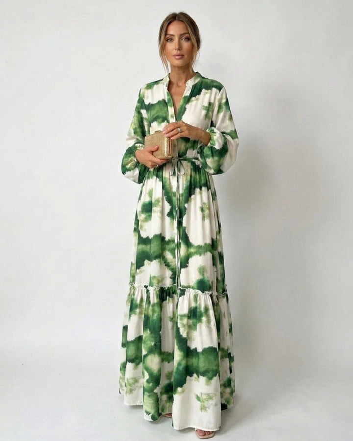 Enchanted Flow Tie-Waist Maxi Dress