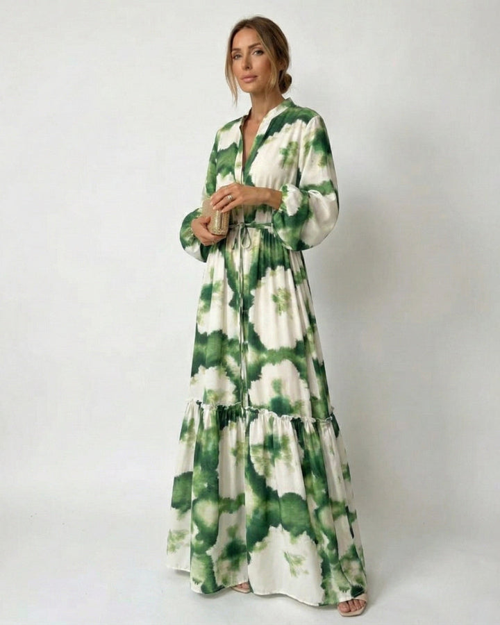Enchanted Flow Tie-Waist Maxi Dress