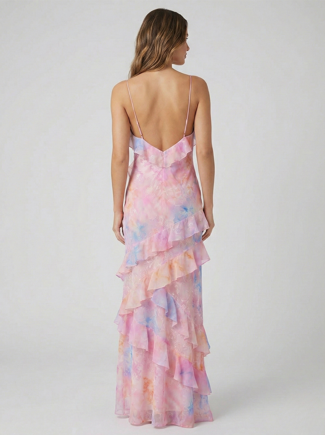 Ethereal Flow Ruffle Maxi Dress