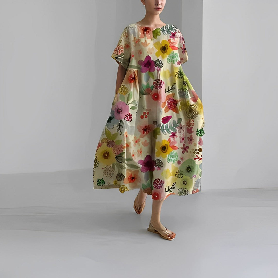 Women's Floral Print Oversized Maxi Dress