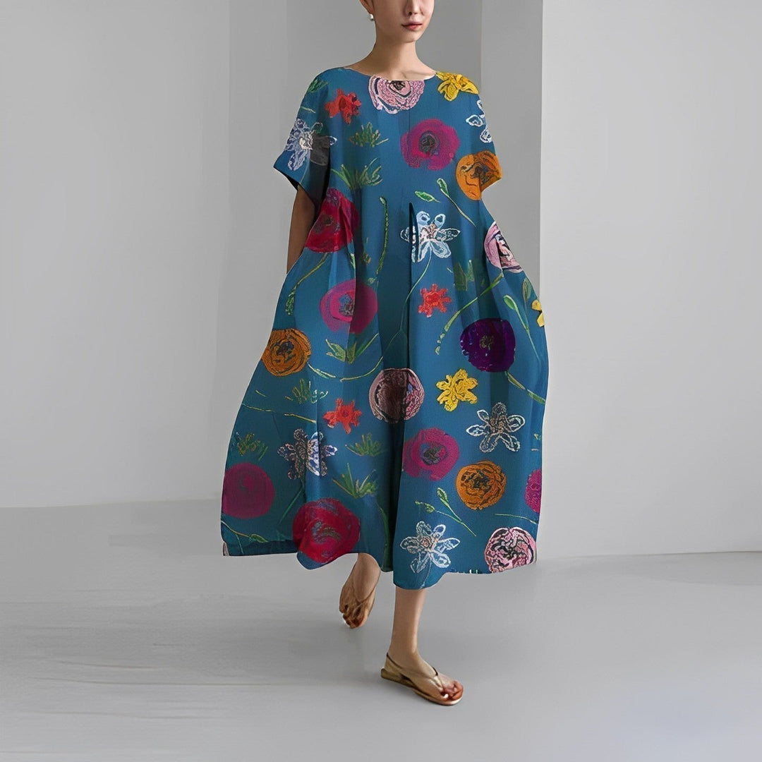 Women's Floral Print Oversized Maxi Dress