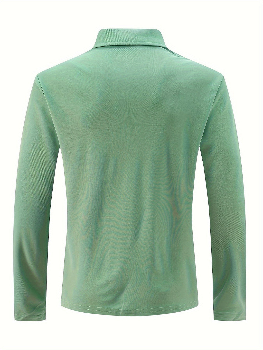 Men's Long Sleeve Polo Shirt with Button Placket