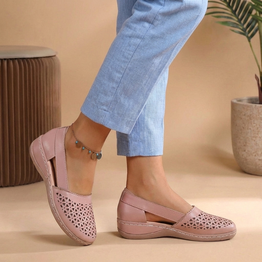 Women's Breathable Cut-Out Loafers for Walking Comfort