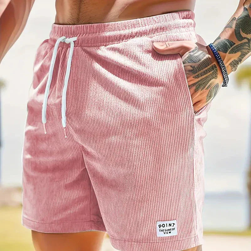 Corduroy Casual Shorts for Men - Drawstring Relaxed Fit
