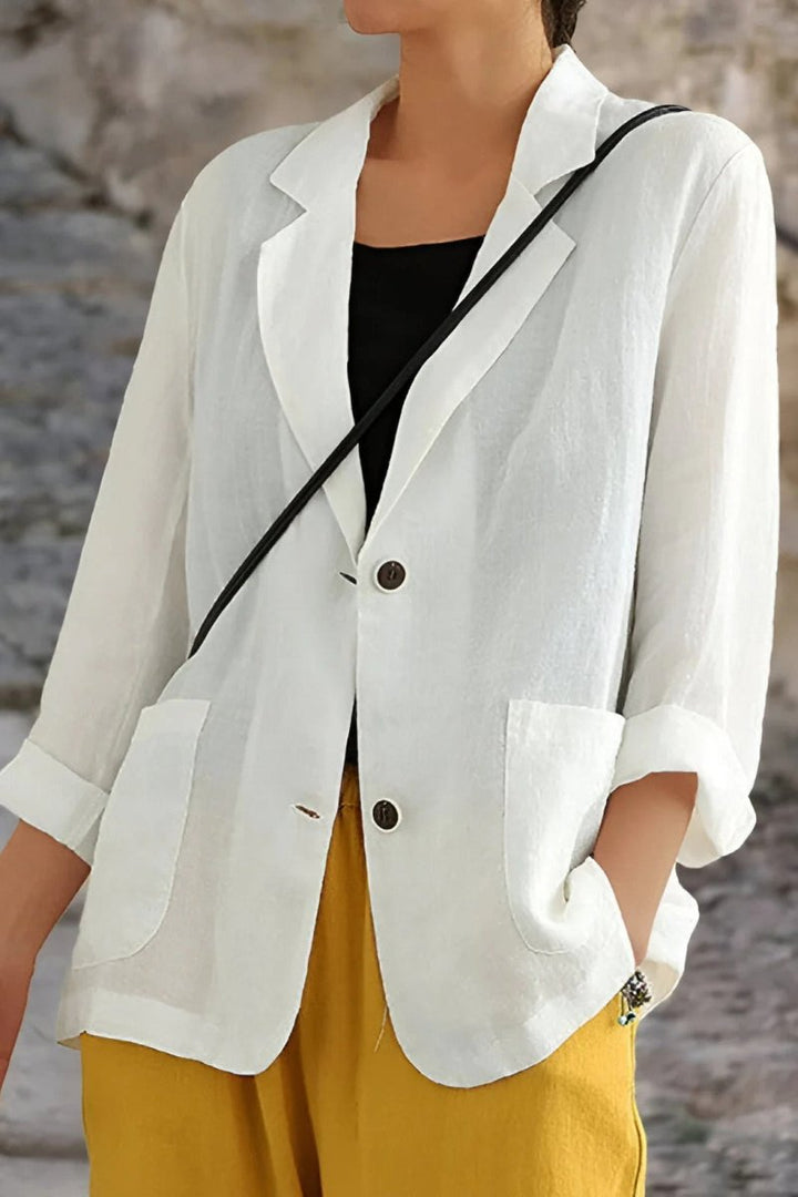 Luxe Linen Blazer Open Back