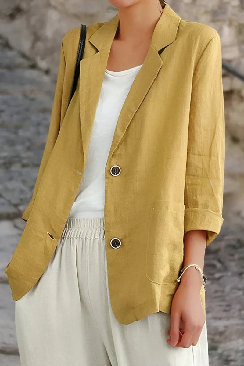 Luxe Linen Blazer Open Back