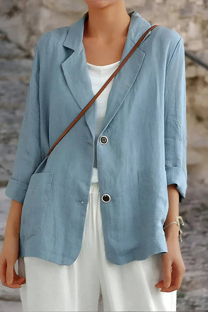 Luxe Linen Blazer Open Back