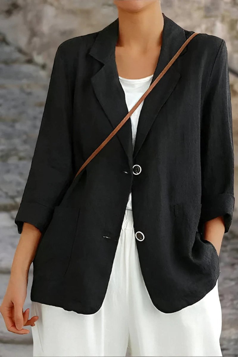 Luxe Linen Blazer Open Back