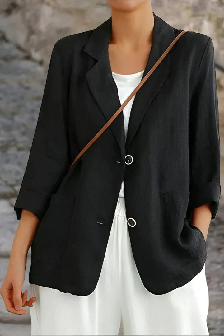 Luxe Linen Blazer Open Back