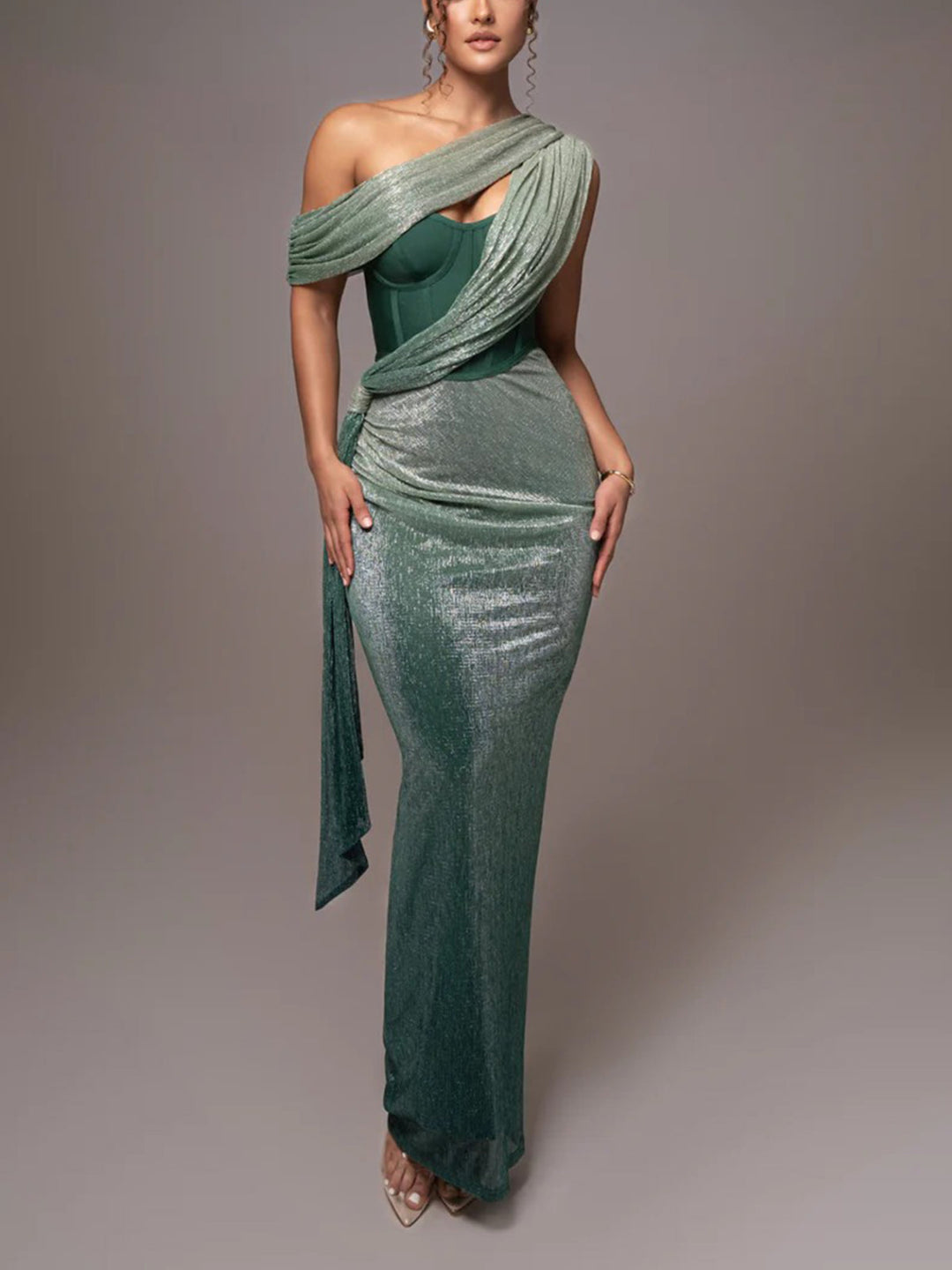 Maxine - Divine Allure Draped Maxi Dress