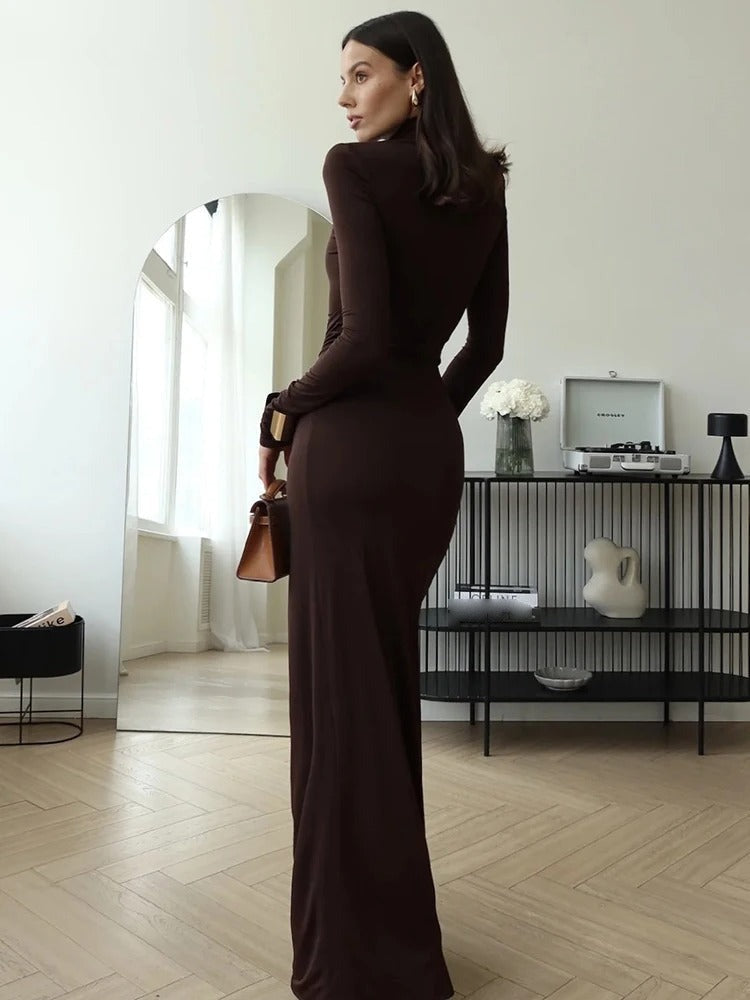 Women's Classy Ruched Maxi Dress