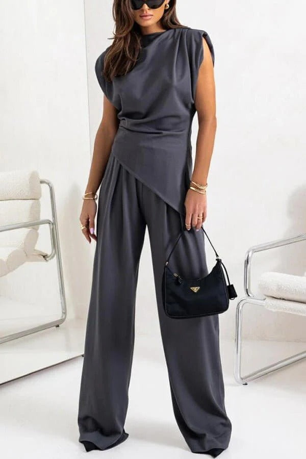 Poised Allure Draped Two-Piece Set