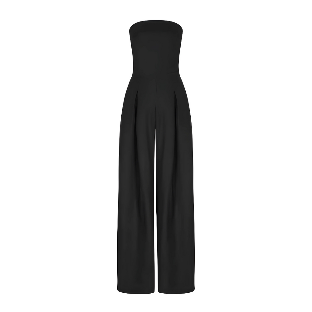 Poised Allure Strapless Wide-Leg Jumpsuit