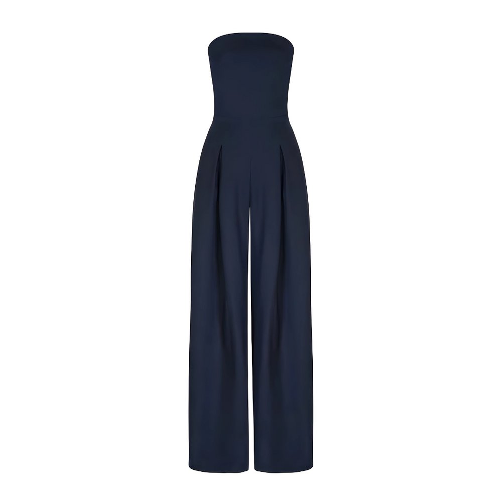 Poised Allure Strapless Wide-Leg Jumpsuit